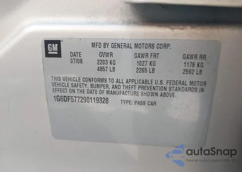 2009 Cadillac Cts из США, поврежденный, VIN 1G6DF577290119328